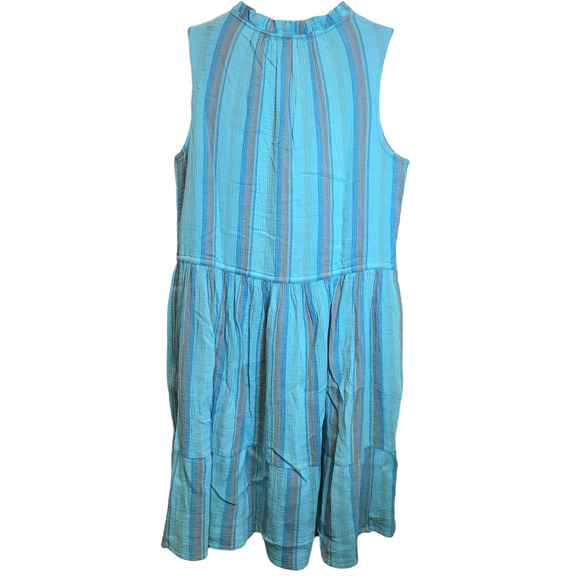 Sundance Adley Sundress Sleeveless Sz Large XL Turquoise Blue Gauze Beach $128 - Picture 4 of 15